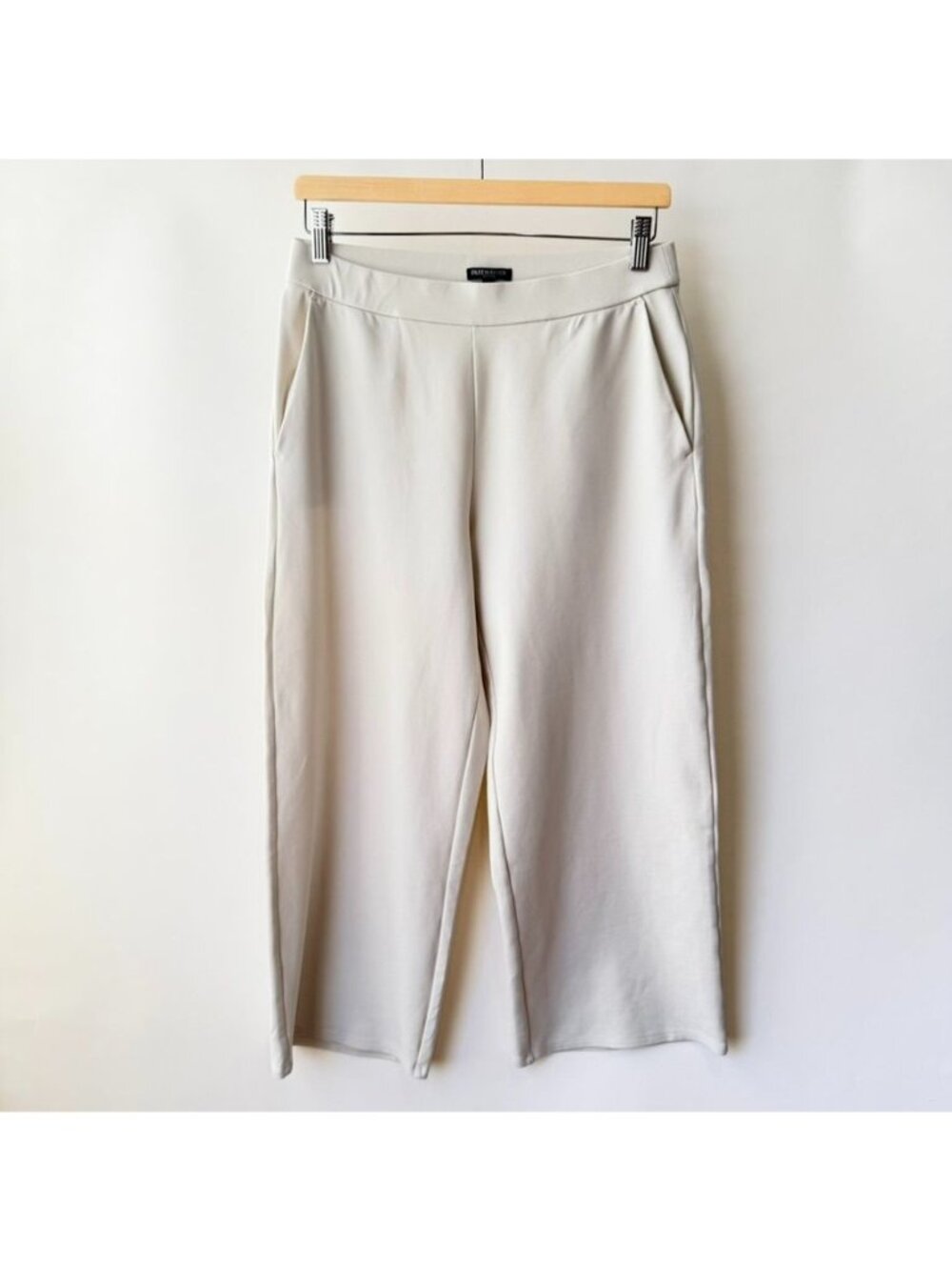 Eileen Fisher Washable Flex Ponte Straight ankle Pant Women’s PM, Cream